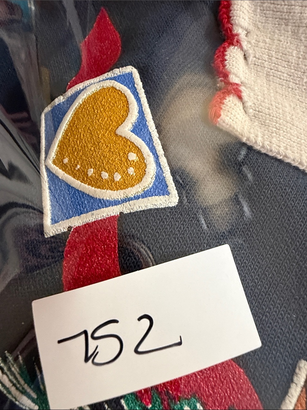 Vintage Christmas Teddy Bear Window Scene Sweater Navy Blue Holiday Collared L - Picture 7 of 7
